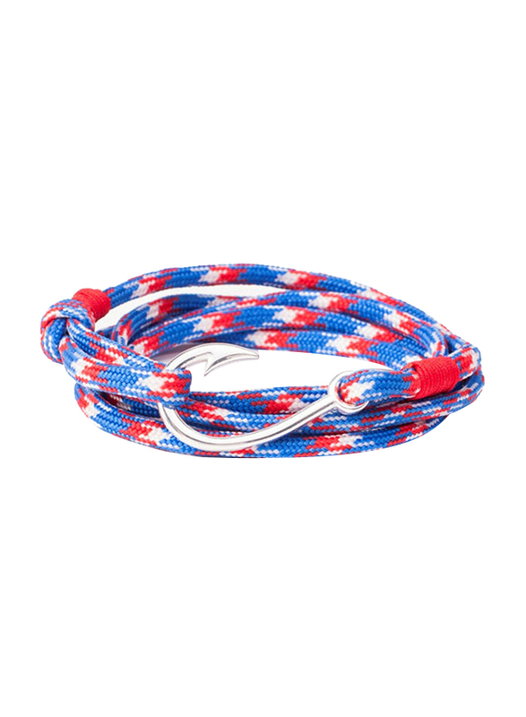 BiggDesign AnemosS Fishing Line Design Rope Multi-Strand Bracelet for Men, Blue/Red
