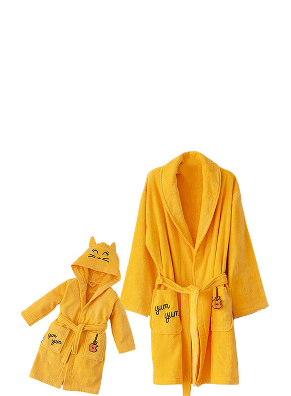 

Milk&Moo Tombish Cat Mother and Kid Bathrobe Set, 2-Piece, Yellow