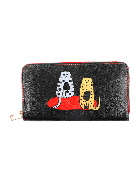 BiggDesign Cats Zip Around Wallet for Women, Multicolour
