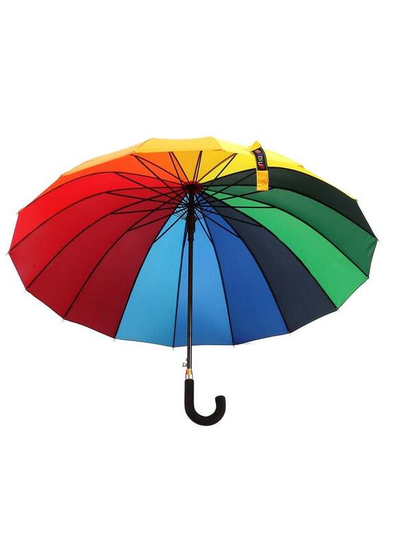 BiggDesign Moods Up Rainbow 16 Ribs Folding Umbrella, Multicolour