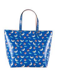 Biggdesign Owl and City Shoulder Bag for Women, Blue