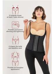 Yamuna Suspended Premium Corset with Straps, Black, Double Extra Large
