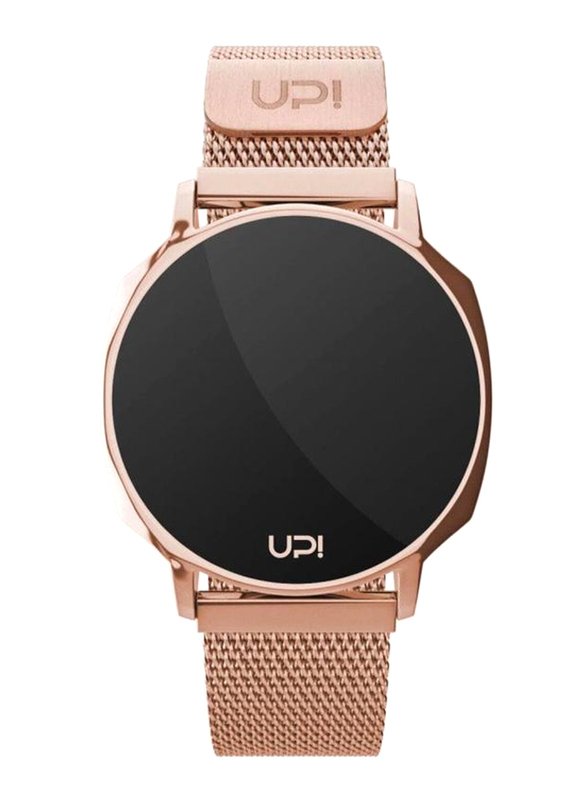 UpWatch Next Digital Watch for Unisex with Stainless Steel Band, Water Resistant, Rose Gold-Black