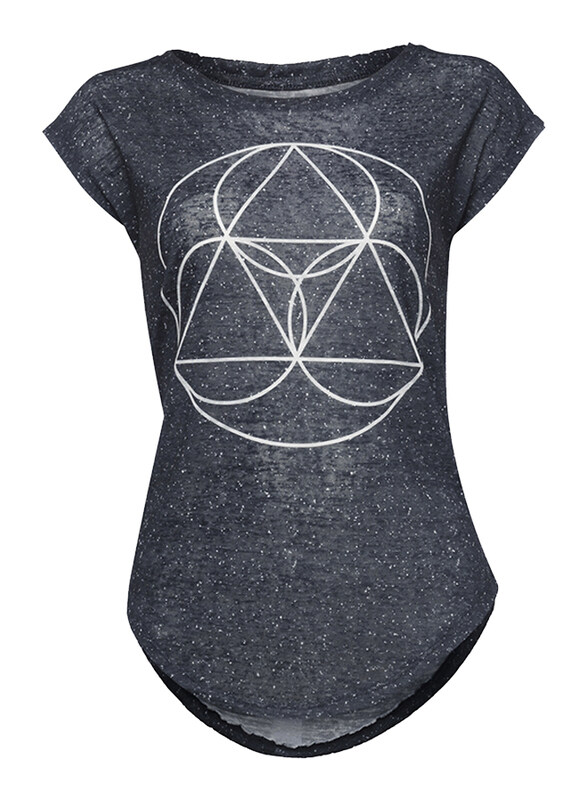 

BiggDesign BiggYoga Namaste Short Sleeve T-Shirt for Women, Small, Blue