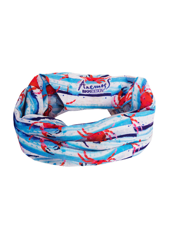 

Biggdesign Anemoss Crab Bandana for All Hair Types, White/Blue, 1 Piece