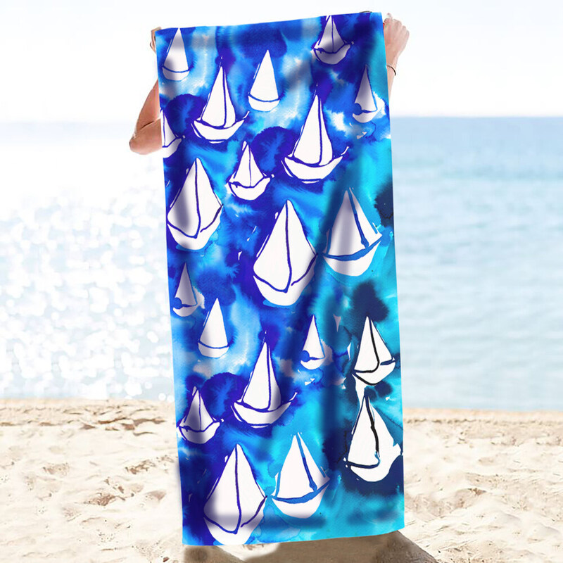 Anemoss Sailboat Beach Towel, Blue