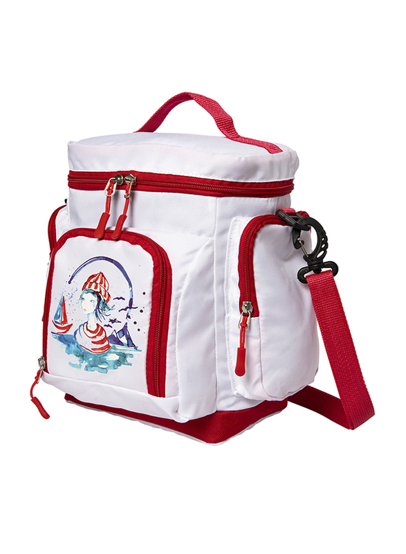 Anemoss Sailor Girl Insulated Lunch Bag, White/Red