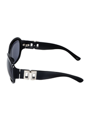 Xoomvision Full-Rim Oversized Black Sunglasses for Women, Black Lens, 047019
