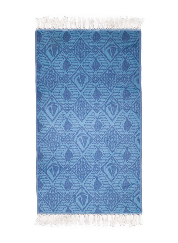 Anemoss 100% Cotton Sail Patterned Turkish Peshtemal, Blue