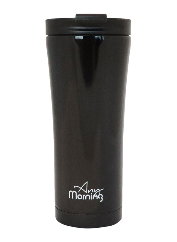 

Any Morning 502ml Stainless Steel Coffee Tumbler, Black