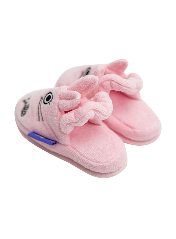 Milk&Moo Rabbit Toddler Slippers, 2-4 Years, Pink