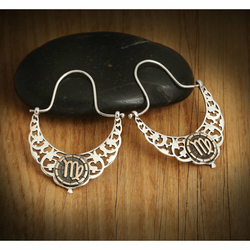 BiggDesign 925 Sterling Silver Virgo Hoop Earrings for Women, Silver