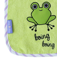 Milk & Moo 2-Pieces Chancing Rabbit & Cacha Frog Muslin Baby Bibs Set, Pink/Green