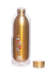 Biggdesign 700ml Cats Printed Water Bottle, 23 x 8 x 8cm, Gold/Clear/White