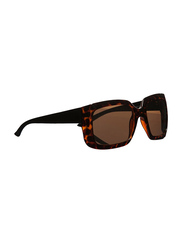 Xoom Vision Full-Rim Rectangle Brown Sunglasses for Women, Brown Lens, 023061