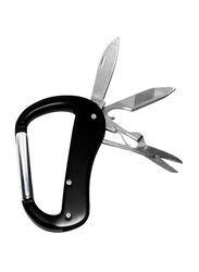 Nektar Multifunctional Carabiner Pocket Knife, Silver/Black