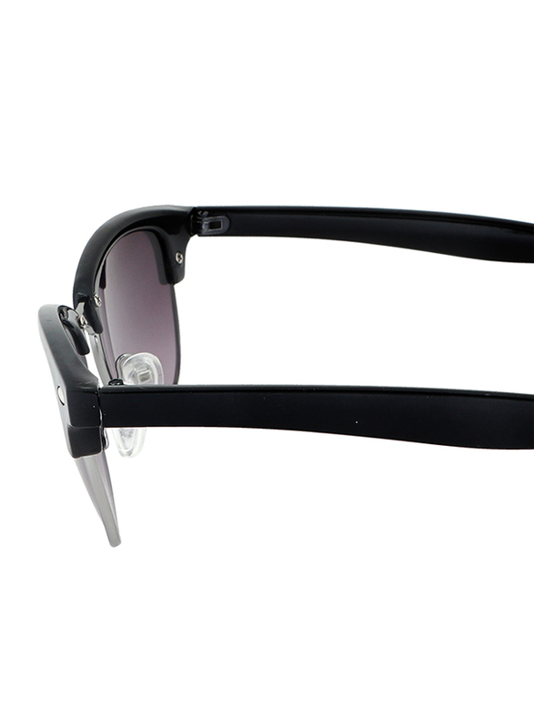 Xoomvision Half-Rim Brow Line Classic Black Sunglasses for Men, Black Lens