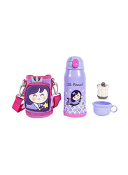 Milk & Moo Mermaid Steel Kids Water Bottle with Bag, 550ml, 3+ Years, Multicolour