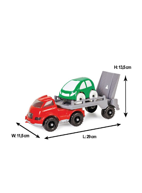 Pilsan Master Tow Truck and Red Car, 2 Pieces, Ages 2+