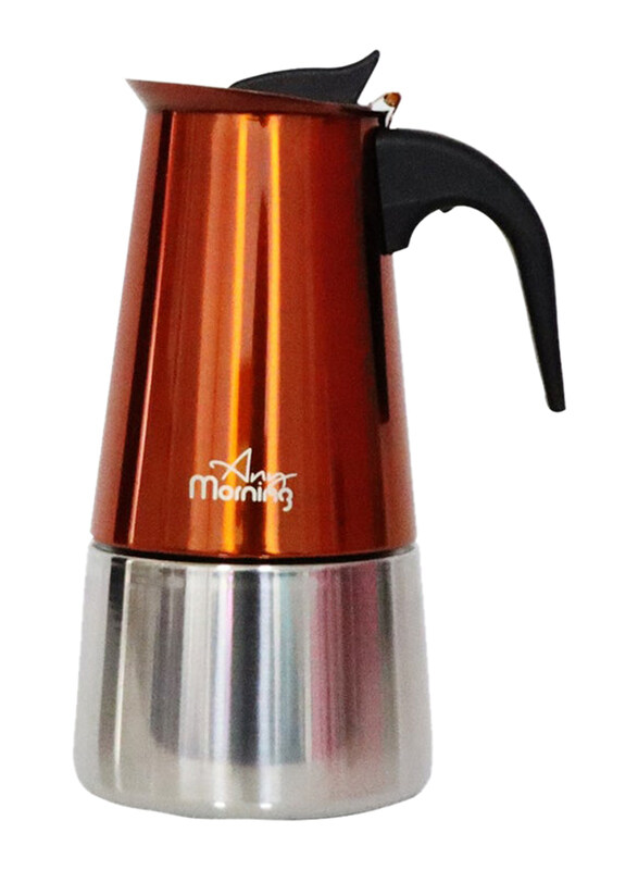 

Any Morning 300ml Stovetop Stainless Steel Espresso Coffee Maker, Copper