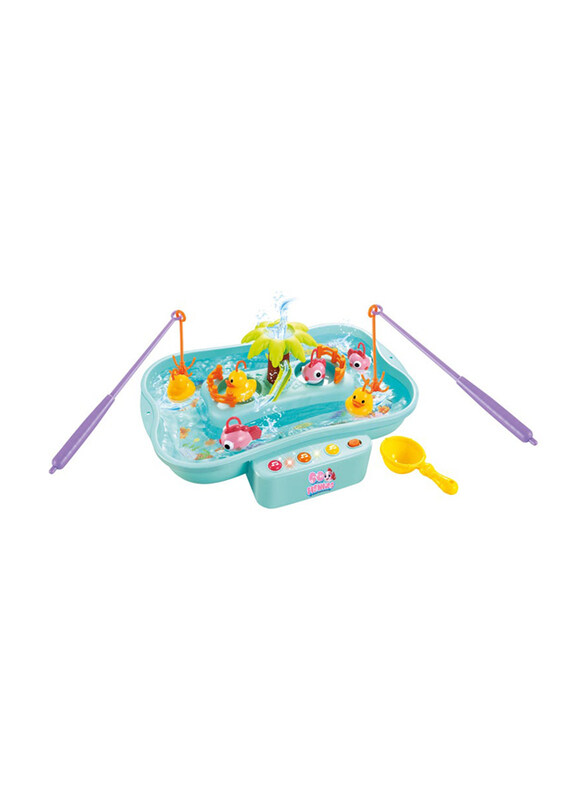 

Ogi Mogi Toys 20-Piece Water Circulating Fishing Game with Music & 3 AA Battery, Ages 3+, Multicolour