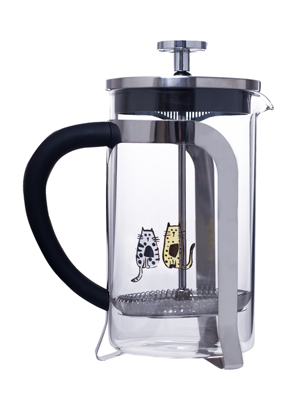 Biggdesign 600ml Cats in Istanbul French Press Coffee Maker, Clear