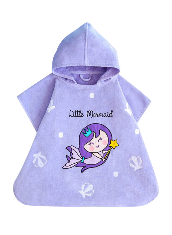 

Milk&Moo Little Mermaid Kids Hooded Poncho Towel, 4-6 Years, Lilac