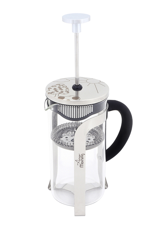 Any Morning 0.35L Stainless Steel French Press Coffee and Tea Maker, FY450, White