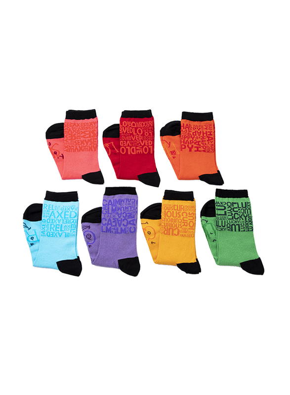 Biggdesign Moods Up Socket Socks Set for Girls, 7 Pairs, Multicolour