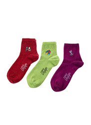 Biggdesign Glitter Socks Set for Women, 3 Pairs, Multicolour