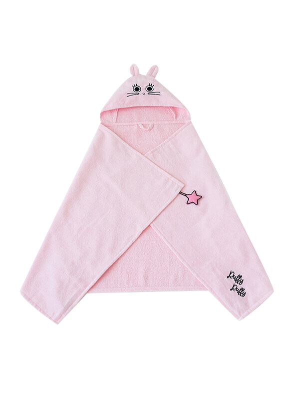 

Milk & Moo Chancin Rabbit Velvet Hooded Towel for Baby, Pink