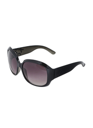 Xoomvision Full-Rim Oversized Black Sunglasses for Women, Black Lens, 023094