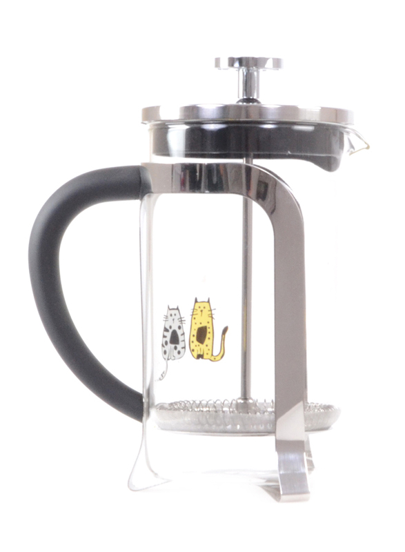 Biggdesign 600ml Cats in Istanbul French Press Coffee Maker, Clear