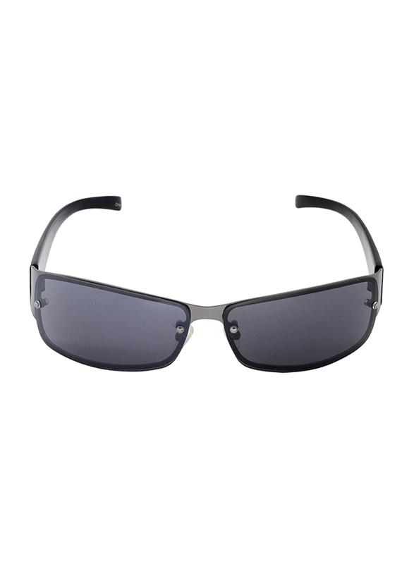 Xoomvision Full-Rim Rectangular Black Sunglasses for Men, Black Lens