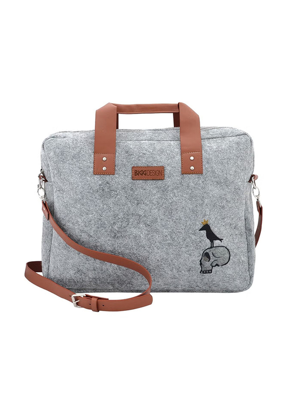 BiggDesign Laptop Bag for Women, Grey