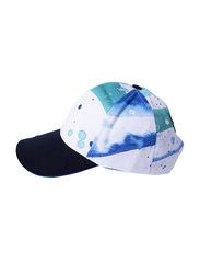 BiggDesign Anemoss Wave Trucker Flat Hat for Men, One Size, White/Blue/Black