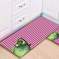 BiggDesign Pistachio Indoor Door Mat, Red/White