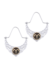 BiggDesign 925 Sterling Silver Aries Hoop Earrings for Women, Silver