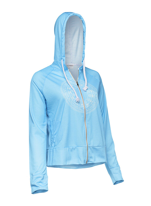 

BiggYoga Chakra Hoodie Sweatshirt for Women, Large, Light Blue