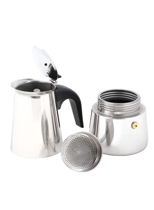 Any Morning 300ml Stainless Steel Stove Top Espresso Maker, Silver