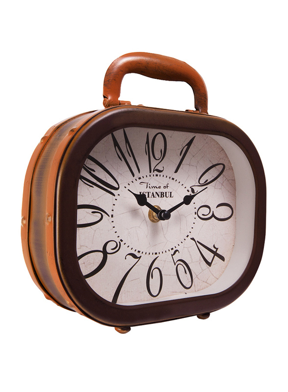 Xoom Suitcase Table Clock, Brown