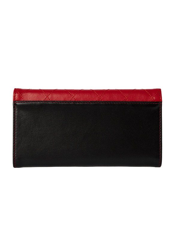 Biggdesign Cats Embroidered Flap Wallet for Women, Red/Black