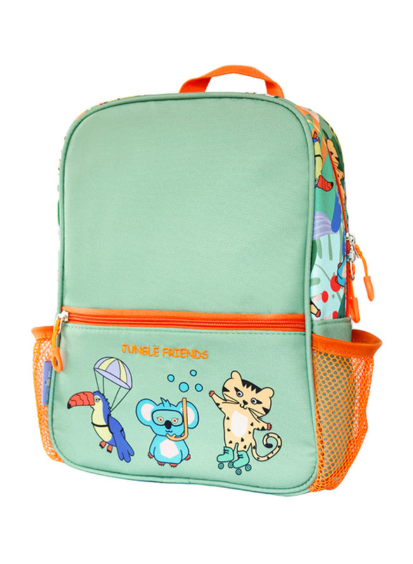 Milk&Moo School Backpack Set for Kids Unisex, Green/Orange