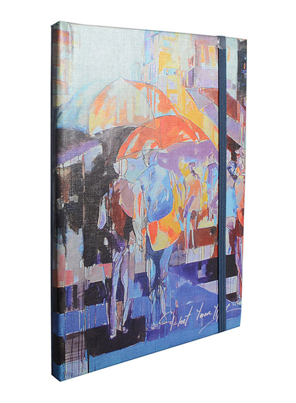 BiggDesign Umbrellas Notebook, 96 Striped Sheets, Multicolor