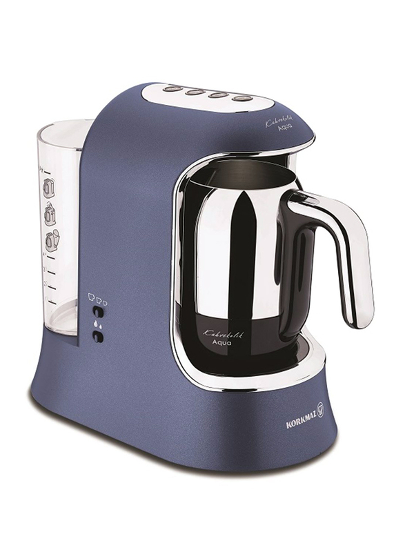 Korkmaz Kahvekolik Aqua Coffee Machine, 700W, A862-03, Blue/Clear