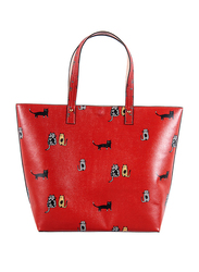 Biggdesign Cats Shoulder Bag for Women, Black/Red