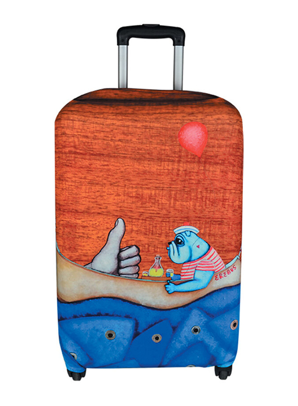Biggdesign Mr.Allright Man Suitcase Cover, 24-inch, Multicolour