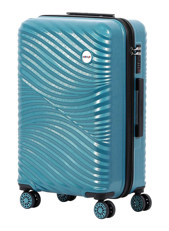 Biggdesign Lightweight Moods Up Carry On Luggage with Spinner Wheel and Lock System, Steel Blue, 28-Inch