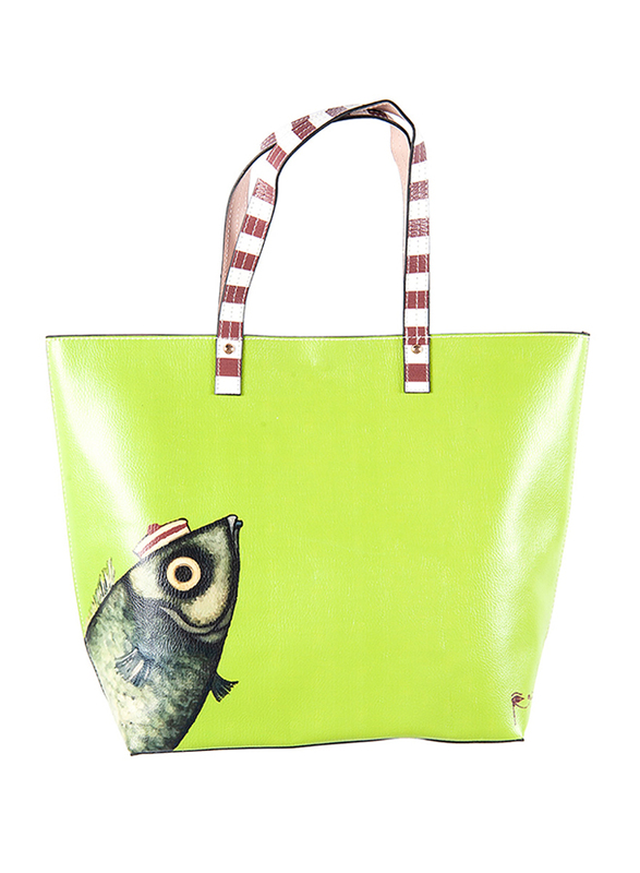 BiggDesign Pistachio Shoulder Bag for Women, Green/Beige