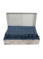 Ecocotton 3-Piece Balera Single Pique Set, 1 Pique + 1 Bed Sheet + 1 Pillow Case, Blue